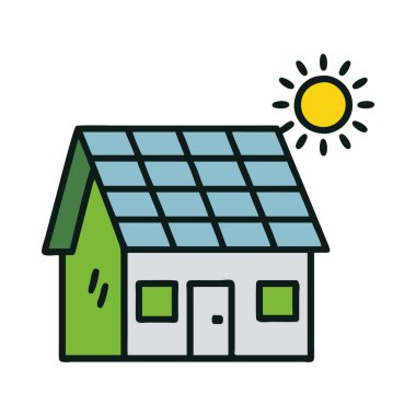 Güneş enerjisi teknolojisiyle donatılmış modern akıllı ev