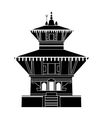 Geleneksel siyah pagoda vektör çizimi