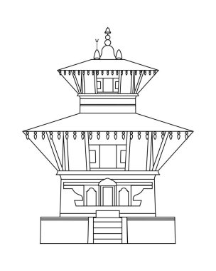 Nepal tapınağının ana hatları vektör çizimi