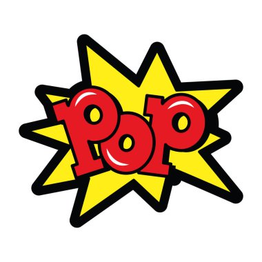 Çizgi roman tarzı patlama kalın harflerle POP sözcüğüyle