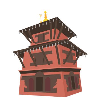 Kızıl Nepal pagoda vektör çizimi