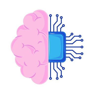 Yapay zeka beyin ağı dijital zeka izole vektörü