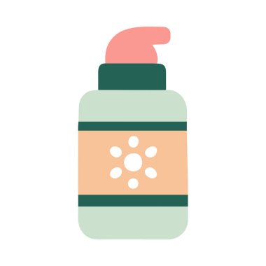 Bir şişe organik nemlendirici krem pompala izole vektör çizimi