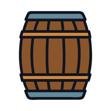 Klasik ahşap fıçı izole vektör çizimi
