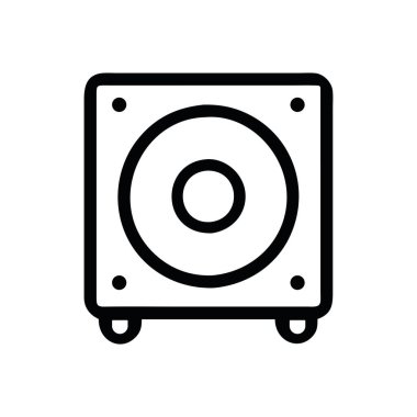 Hip hop ses sistemlerini ve bas gitarı temsil eden güçlü bir hoparlör simgesi
