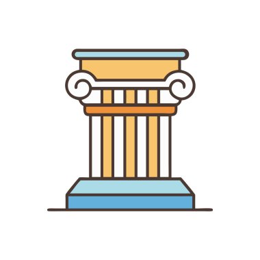 Klasik mimarisi olan antik Yunan dorik sütunu