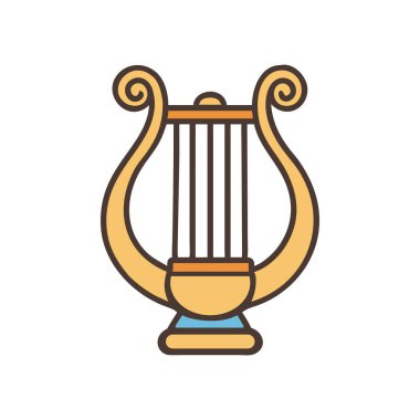 Antik Yunan Liri altın renkli müzik aleti