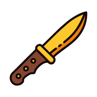 Dayanıklı tahta saplı keskin bir kamp bıçağı.