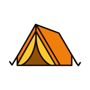 Kamp çadırı çizimi izole vektörü