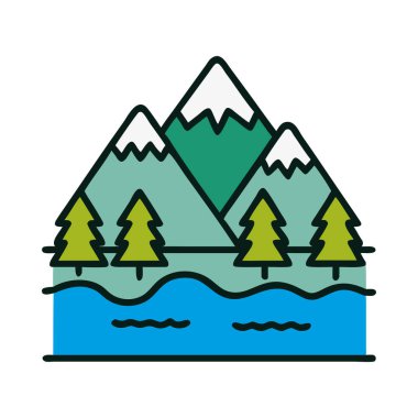 Kış güzelliğini ve huzurlu manzarayı temsil eden bir göl karla kaplı dağlar.