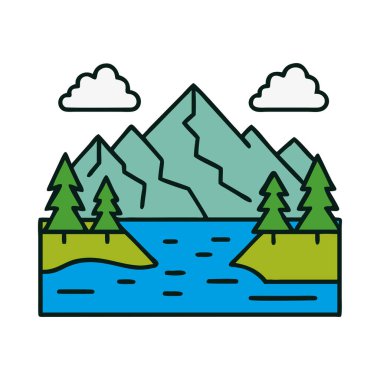 Huzurlu ve manzaralı bir vadiden akan bir dağ nehri.