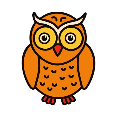 Gece yaşamını ve doğayı temsil eden ayrıntılı baykuş çizimi