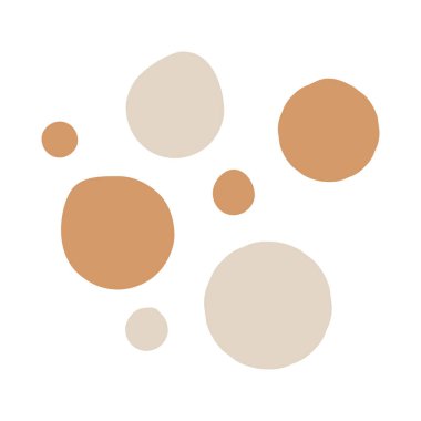 Boho estetiği ve yumuşak nötr paleti olan zarif soyut nokta kompozisyonu