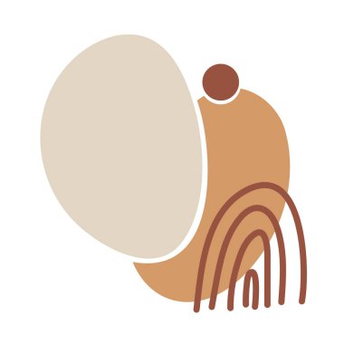 Sanatsal soyut organik şekil boho estetiği