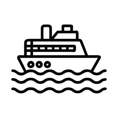 Turizm için dalgalar üzerinde seyir gemisi yan görüntüsü