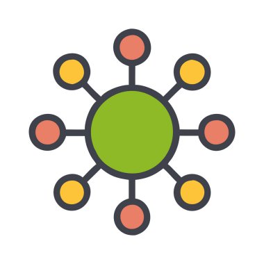 Biyoloji illüstrasyonuyla ilgili bir moleküler yapı simgesi