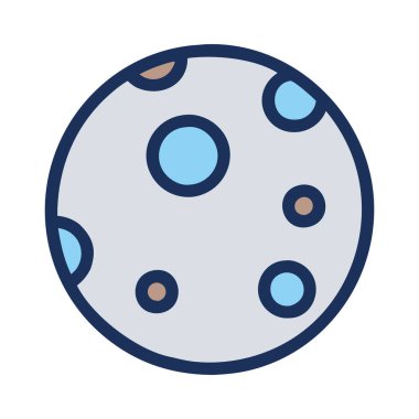 Uzay keşfi Ay yüzey simgesi illüstrasyonu