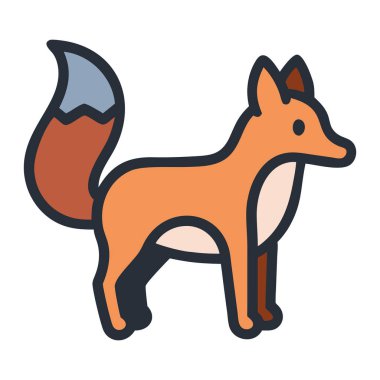 Kızıl tilki ikonu çöl vahşi yaşam çizimi