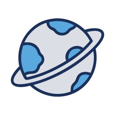 Kozmik detaylara sahip uzay araştırma gezegeni simgesi