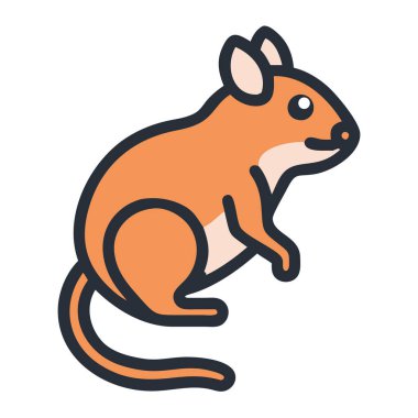 Bir kanguru sıçan ikonu çöl vahşi yaşam çizimi