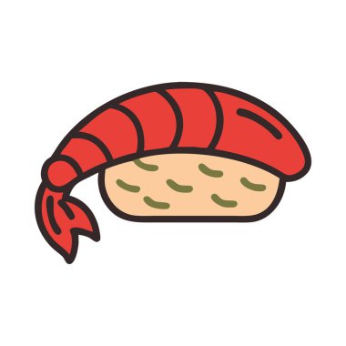 Sushi Asian food shrimp nigiri Japanese seafood dish clipart