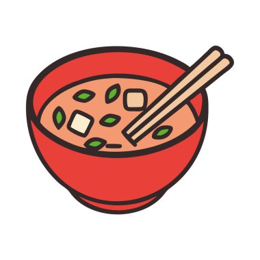 Asya usulü suşi miso çorbası.