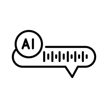 Yapay zekayla sohbet balonu iletişimi temsil eden ses dalgası