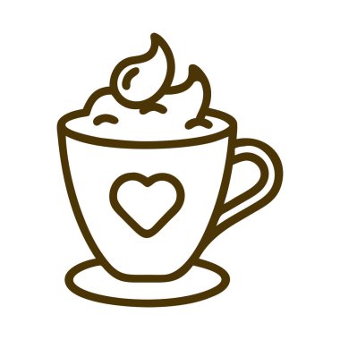 Kırbaçlanmış kalp kupası kahve kültürü ve kremalı hoşgörü.