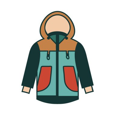 Kamp malzemeleri ve dış koruma için ceket.