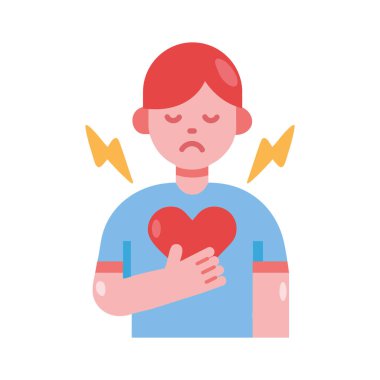 Kardiyovasküler hastalığa bağlı göğüs ağrısı çeken kişi