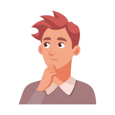 Düşünen ve endişeli görünen adam.