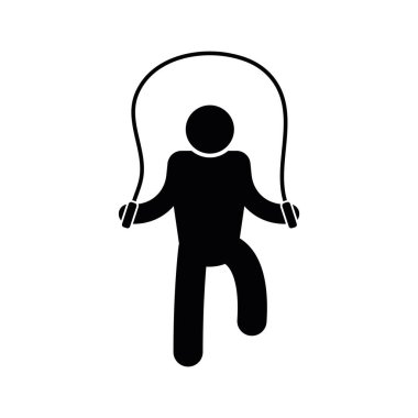 Fitness merkezi simgesi bir kişinin atlama ipi kullandığını gösteriyor