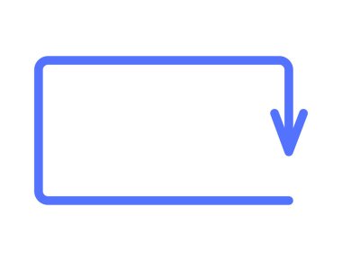 Ok kutusu aşağı doğru süreç devamını gösteren yol