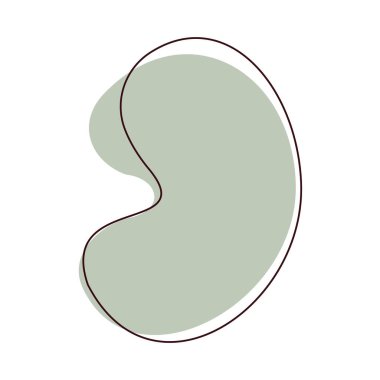 Doğal tasarım ve çevre dostu kompozisyonlar için soyut yeşil organik damlacık şekli