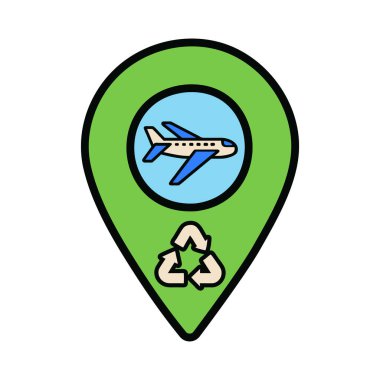 Sustainable tourism location pin promoting responsible travel clipart