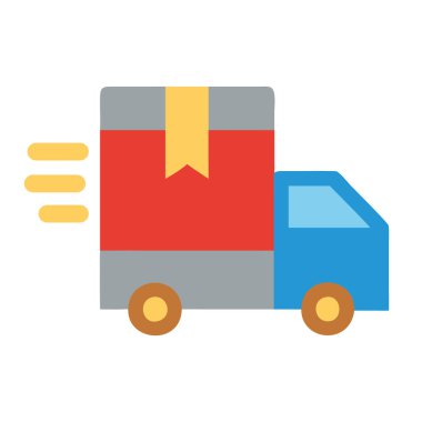 Paket taşıyan özel teslimat kamyonu.