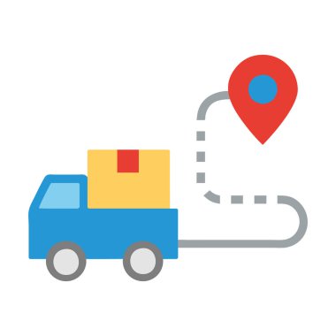 Teslimat rotasını takip eden özel teslimat kamyonu