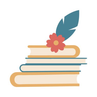 Quill Vintage tarzında şiir kitabı yığını