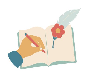 Çiçekli ve yer imli şiir kitabı