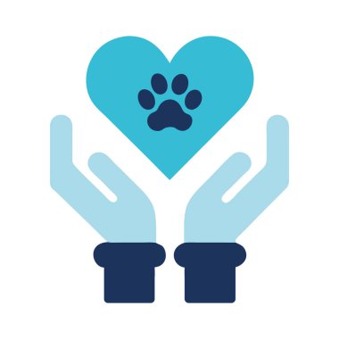 Evcil hayvan evlat edinme. Ellerini aç. Pençe kalp çizimini kaldır.