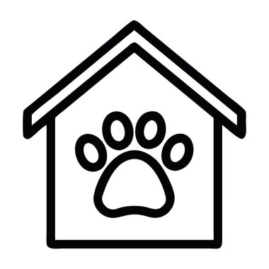 Hayvan barınağı için pençe izi olan bir evcil hayvan evi.