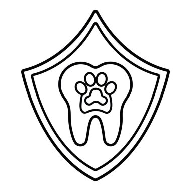 Shield and tooth pet dental protection clipart