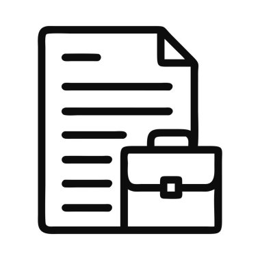 Evrak çantası ve belgeyle işletme kayıt dosyası simgesi