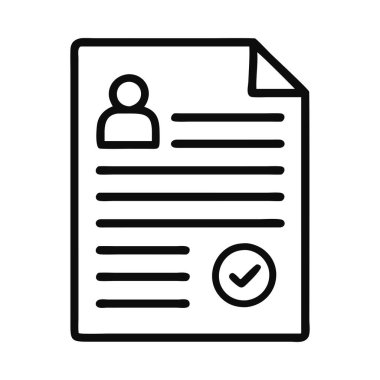 Profil ve onay işaretli işletme kayıt belgesi simgesi