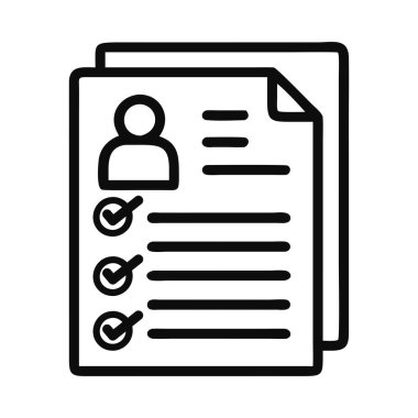 Bir kişi ve belge ile işletme kayıt profili simgesi