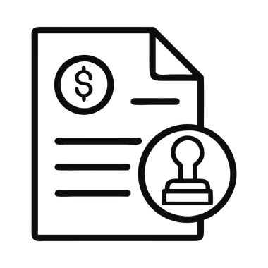 Bir dolar işareti ve belgesi olan işletme kayıt ödeme simgesi