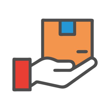 Özel teslimat kuryesi elle bir paket.