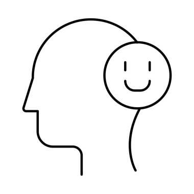 Gülümseme ikonu ile mutlu zihin beyni