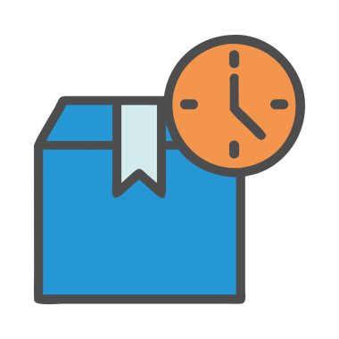 Saati olan özel teslimat paketi.