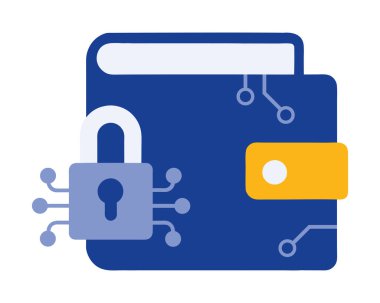 Kilitli güvenli deposu olan Sanal Cüzdan